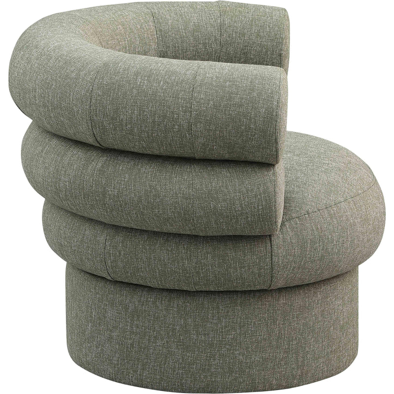 Meridian Valentina Green Linen Textured Fabric Accent Swivel Chair IMAGE 5