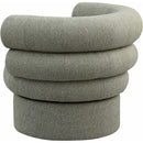 Meridian Valentina Green Linen Textured Fabric Accent Swivel Chair IMAGE 6
