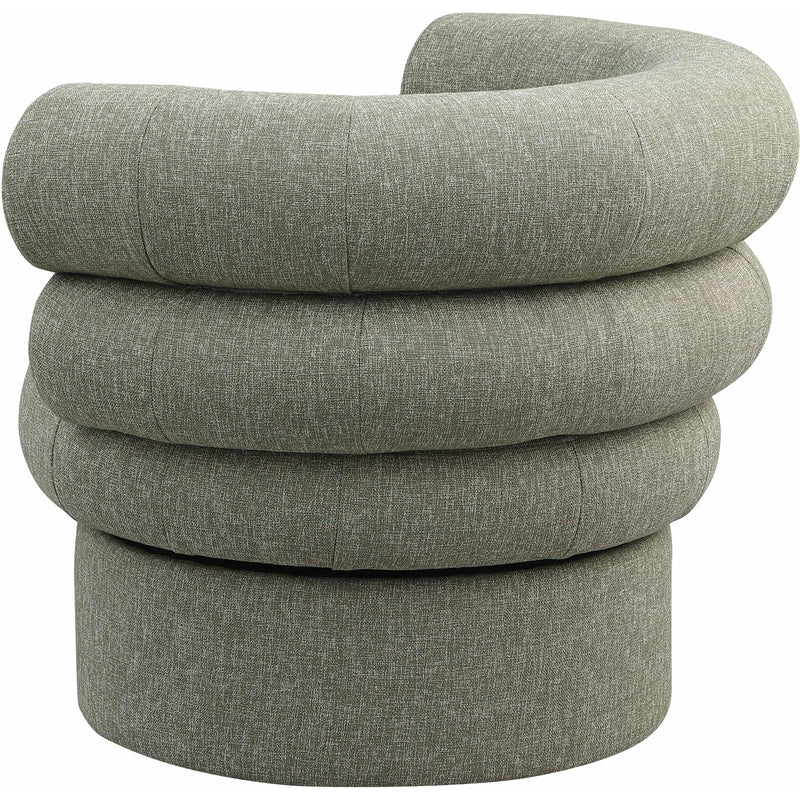 Meridian Valentina Green Linen Textured Fabric Accent Swivel Chair IMAGE 6