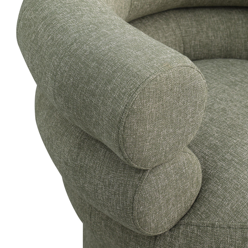 Meridian Valentina Green Linen Textured Fabric Accent Swivel Chair IMAGE 7