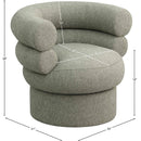 Meridian Valentina Green Linen Textured Fabric Accent Swivel Chair IMAGE 9