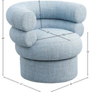 Meridian Valentina Light Blue Linen Textured Fabric Accent Swivel Chair IMAGE 10
