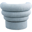 Meridian Valentina Light Blue Linen Textured Fabric Accent Swivel Chair IMAGE 3