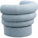 Meridian Valentina Light Blue Linen Textured Fabric Accent Swivel Chair IMAGE 6