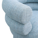 Meridian Valentina Light Blue Linen Textured Fabric Accent Swivel Chair IMAGE 7