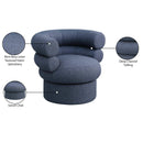 Meridian Valentina Dark Navy Linen Textured Fabric Accent Swivel Chair IMAGE 10