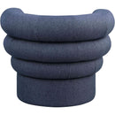 Meridian Valentina Dark Navy Linen Textured Fabric Accent Swivel Chair IMAGE 3