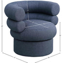 Meridian Valentina Dark Navy Linen Textured Fabric Accent Swivel Chair IMAGE 9