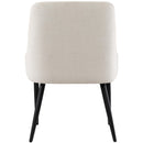 Meridian Camden Beige Linen Textured Fabric Dining Chair IMAGE 2