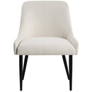 Meridian Camden Beige Linen Textured Fabric Dining Chair IMAGE 4