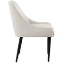 Meridian Camden Beige Linen Textured Fabric Dining Chair IMAGE 5