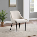 Meridian Camden Beige Linen Textured Fabric Dining Chair IMAGE 8