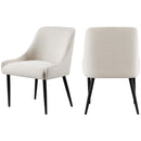 Meridian Camden Beige Linen Textured Fabric Dining Chair IMAGE 9