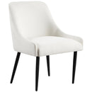 Meridian Camden Cream Linen Textured Fabric Dining Chair IMAGE 3