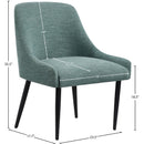 Meridian Camden Green Linen Textured Fabric Dining Chair IMAGE 10
