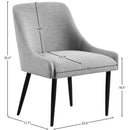 Meridian Camden Grey Linen Textured Fabric Dining Chair IMAGE 10