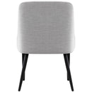 Meridian Camden Grey Linen Textured Fabric Dining Chair IMAGE 2