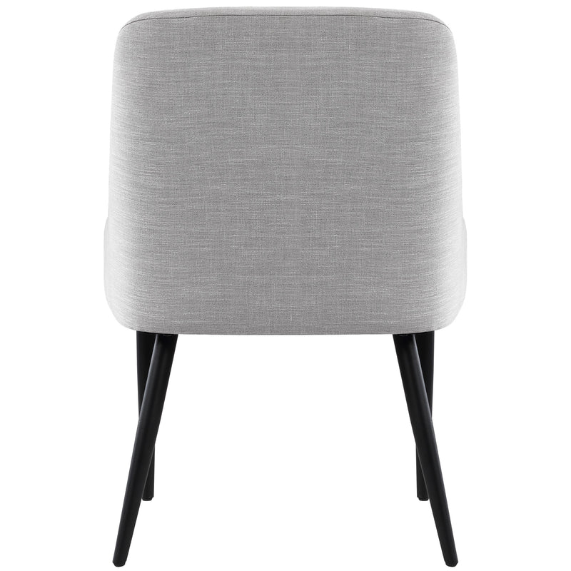 Meridian Camden Grey Linen Textured Fabric Dining Chair IMAGE 2