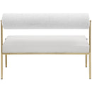 Meridian Carly Cream Vegan Leather Bench IMAGE 3