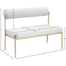 Meridian Carly Cream Vegan Leather Bench IMAGE 9