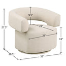 Meridian Niya Beige Linen Textured Fabric Swivel Accent Chair IMAGE 10