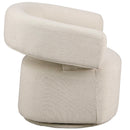 Meridian Niya Beige Linen Textured Fabric Swivel Accent Chair IMAGE 4