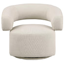 Meridian Niya Beige Linen Textured Fabric Swivel Accent Chair IMAGE 5
