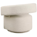 Meridian Niya Beige Linen Textured Fabric Swivel Accent Chair IMAGE 6