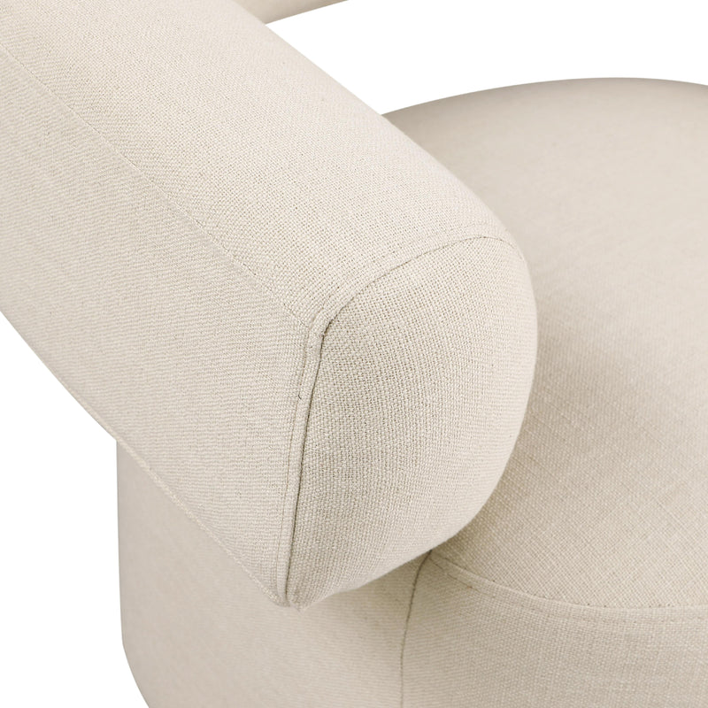Meridian Niya Beige Linen Textured Fabric Swivel Accent Chair IMAGE 7