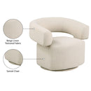 Meridian Niya Beige Linen Textured Fabric Swivel Accent Chair IMAGE 9