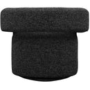 Meridian Niya Black Linen Textured Fabric Swivel Accent Chair IMAGE 3