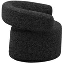 Meridian Niya Black Linen Textured Fabric Swivel Accent Chair IMAGE 4