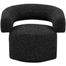 Meridian Niya Black Linen Textured Fabric Swivel Accent Chair IMAGE 5