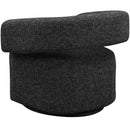 Meridian Niya Black Linen Textured Fabric Swivel Accent Chair IMAGE 6