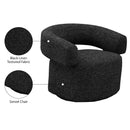 Meridian Niya Black Linen Textured Fabric Swivel Accent Chair IMAGE 9