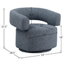 Meridian Niya Blue Linen Textured Fabric Swivel Accent Chair IMAGE 10