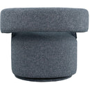 Meridian Niya Blue Linen Textured Fabric Swivel Accent Chair IMAGE 3