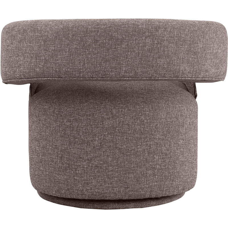 Meridian Niya Brown Linen Textured Fabric Swivel Accent Chair IMAGE 3