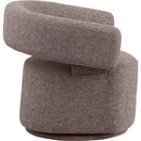 Meridian Niya Brown Linen Textured Fabric Swivel Accent Chair IMAGE 4