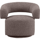 Meridian Niya Brown Linen Textured Fabric Swivel Accent Chair IMAGE 5
