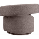 Meridian Niya Brown Linen Textured Fabric Swivel Accent Chair IMAGE 6