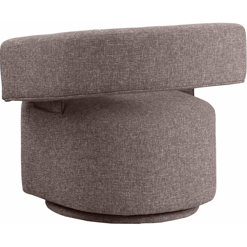 Meridian Niya Brown Linen Textured Fabric Swivel Accent Chair IMAGE 6