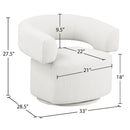 Meridian Niya Cream Linen Textured Fabric Swivel Accent Chair IMAGE 10