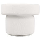 Meridian Niya Cream Linen Textured Fabric Swivel Accent Chair IMAGE 3
