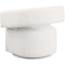 Meridian Niya Cream Linen Textured Fabric Swivel Accent Chair IMAGE 6