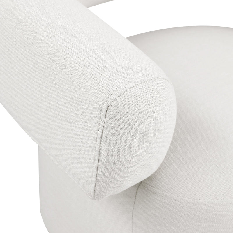 Meridian Niya Cream Linen Textured Fabric Swivel Accent Chair IMAGE 7