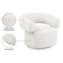 Meridian Niya Cream Linen Textured Fabric Swivel Accent Chair IMAGE 9