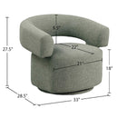 Meridian Niya Green Linen Textured Fabric Swivel Accent Chair IMAGE 10