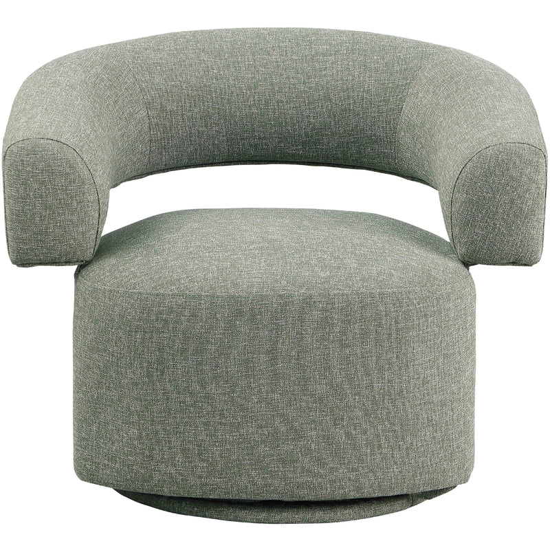 Meridian Niya Green Linen Textured Fabric Swivel Accent Chair IMAGE 5