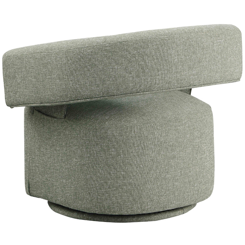 Meridian Niya Green Linen Textured Fabric Swivel Accent Chair IMAGE 6